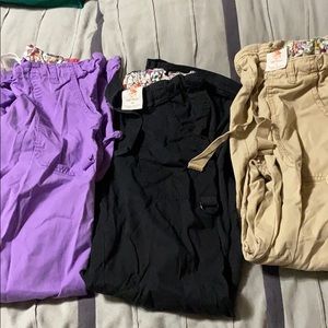 3 pair of Small/X-Small Kio scrub pants.